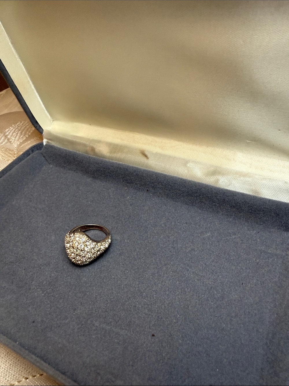 Pavé Teardrop Sparkle Ring in White Crystal vintage